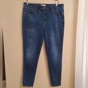 Madewell  Womens 10” High Rise Skinny Mom Jean Sz 33 Dark indigo wash